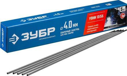 Электроды УОНИ 13/55 с основным покрытием, d 4.0x450 мм, 5 кг в коробке, Профессионал.