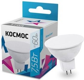 Лампа светодиодная LED 7.5Вт JCDR 220В GU5.3 D50х45 4500 белый 600лм Космос