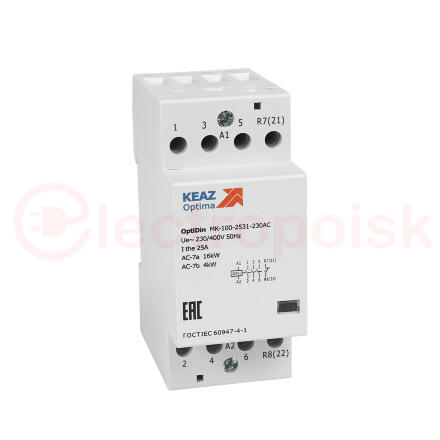 Контактор 24В AC 2НО 25А OptiDin MK-100-2520-24AC