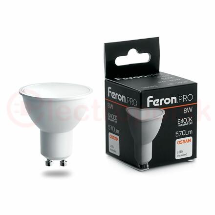 Лампа светодиодная LED 8вт 230в GU10 дневной Feron.PRO