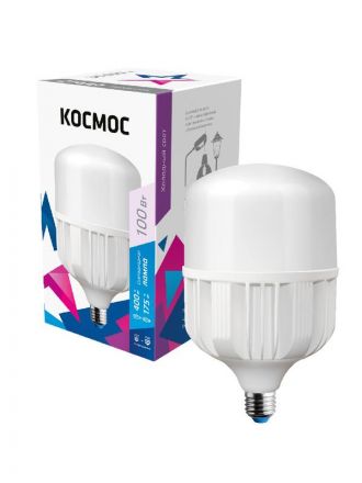 Лампа светодиодная LED 100Вт 220В E40 D160х270 6500К дневной 8300 лм Космос