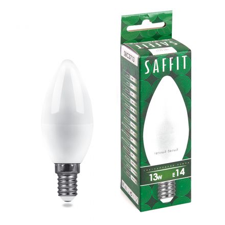 Лампа светодиодная LED 13вт Е14 теплый матовая свеча