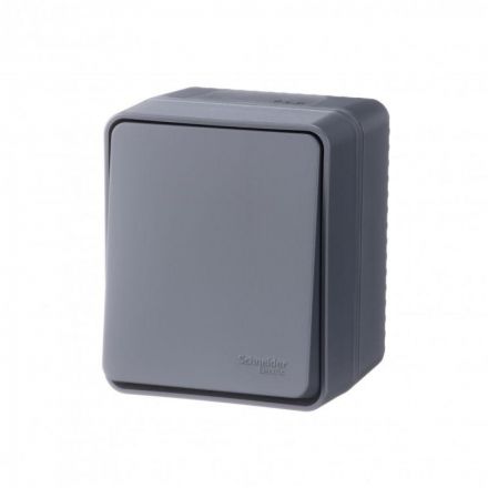 AtlasDesign Profi54 переключатель одноклавишный IP54 10 АХ, АНТРАЦИТ, Россия