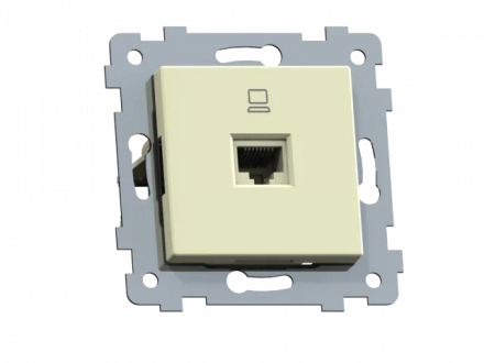 Аксиома  Механизм розетки RJ45 скрытой установки РК1-458,  слоновая кость