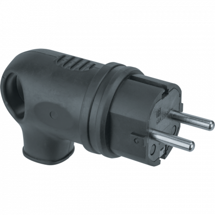 Вилка Navigator 61 367 NCA-PLR01-16A-E-IP44-BL угловая с заземлением каучук черная