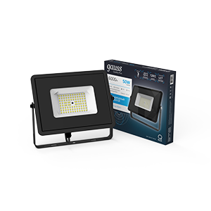 Прожектор светодиодный ДО-50 Вт 6000 Лм 6500К 175-265 В IP65 черный LED Qplus Gauss