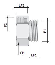 Переходник M20x1.5 наружная резьба/ M25x1.5 внутренняя резьба