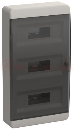 TEKFOR Корпус пластиковый навесной ЩРН-П-36 IP41 черная прозрачная дверь IEK