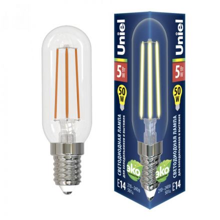 Лампа светодиодная для холодильников и вытяжки прозрачная LED-Y25-5W/3000K/E14/CL GLZ04TR Теплый белый свет (3000K) Картон