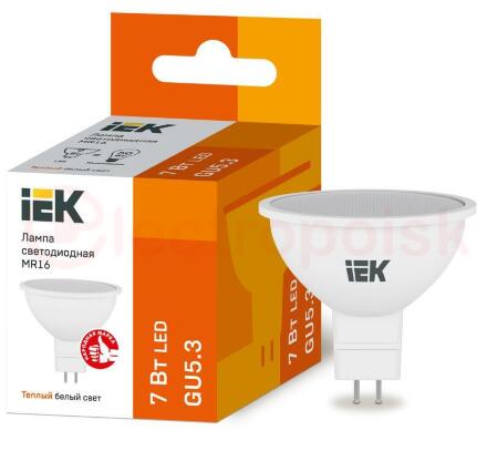 Лампа светодиодная LED 7вт 230в GU5.3 тепло-белый ECO