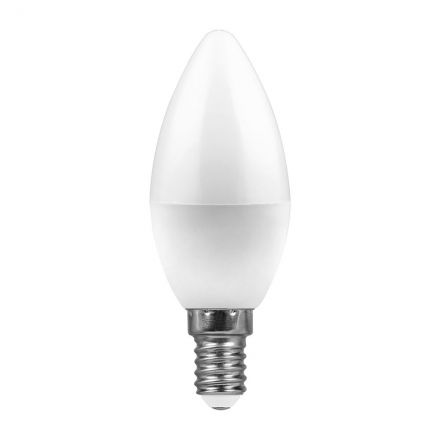 Лампа светодиодная LED 7вт E14 белый матовая свеча