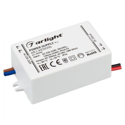 Блок питания ARJ-KE50350 (18W, 350mA, PFC) (ARL, IP44 Пластик, 5 лет)