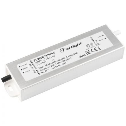 Блок питания ARPV-24045-B (24V, 1.9A, 45W) (ARL, IP67 Металл, 3 года)