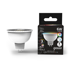 Лампа светодиодная LED 6 Вт GU5.3 MR16 RGBW+димирование Black Gauss