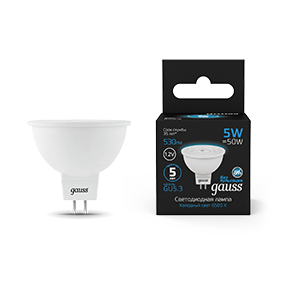 Лампа светодиодная LED 5 Вт 530 Лм 6500К 12 В холодная GU5.3 MR16 Black Gauss