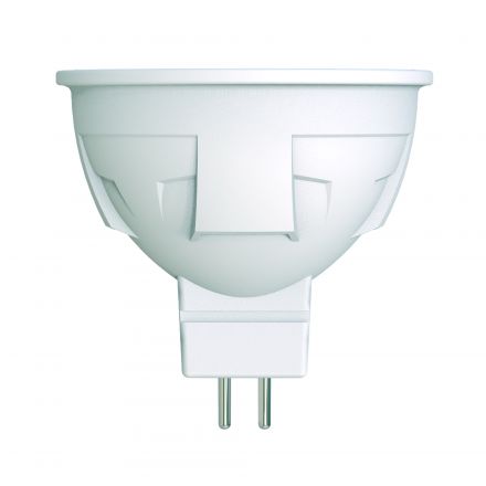 LED-JCDR 6W/WW/GU5.3/FR/DIM PLP01WH Лампа светодиодная, диммируемая. Форма «JCDR», матовая. Серия ЯРКАЯ. Теплый белый свет (3000K). Картон. ТМ Uniel