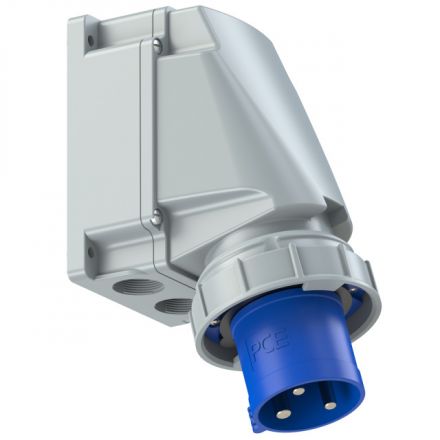 Вилка настенная  63А/230V/1P+N+E/IP67