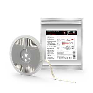 Лента светодиодная LEDх60/м 5м 4.8w/м 12в.IP20 красный Elementary Gauss