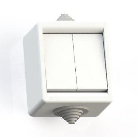 Выключатель 2-хклавишный брызгозащищенный открытой установки  IP44 А510-235
