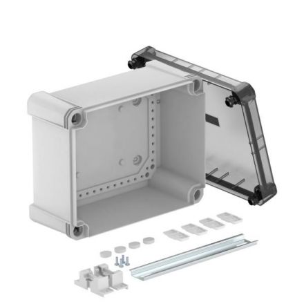 Распределительная коробка X16C, IP 67, 241x191x126 мм,сплошная стенка, прозрачная крышка, DIN-рейка
