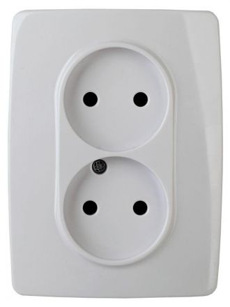 Розетка 2X2P, 16A-250В, Эра12, белый, 12-2107-01