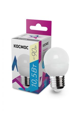 Лампа светодиодная LED 10.5Вт GL45 220В Е27 D45х79 3000K теплый 840 лм Космос