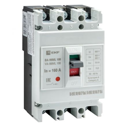 Автоматический выключатель ВА-99МL 100/160А 3P    18кА  Basic
