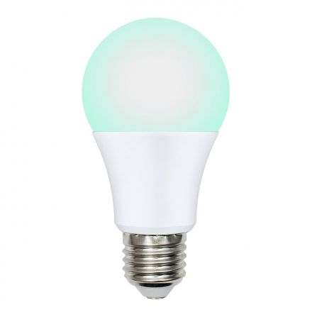 LED-A60-9W/SCBG/E27/FR/DIM IP65 PLO65WH Лампа светодиодная диммируемая для бройлеров. Спектр синий и зеленый. TM Uniel
