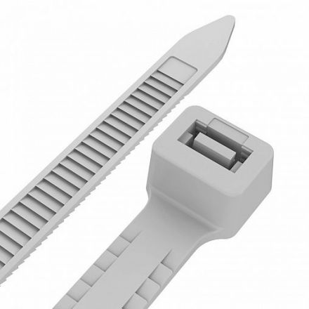 Хомут-стяжкa нейлоновая с тройным замком 200x7,5 мм, белая, упаковка 100 шт