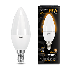 Лампа светодиодная LED 9.5 Вт 890 Лм 3000К теплая Е14 Свеча Black Gauss