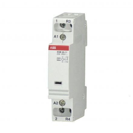 Контактор ESB20-11N-01 модульный (20А АС-1, 1НО+1НЗ), катушка 24В AC/DC