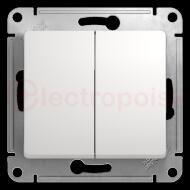 GLOSSA Выключатель двухклавишный в рамку белый сх.5 GLOSSA Выключатель двухклавишный в рамку белый сх.5