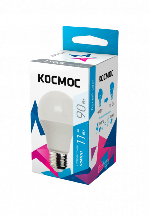 Лампа светодиодная LED 11Вт 220В Е27 D60х108 4500 белый 900Лм А60 Космос