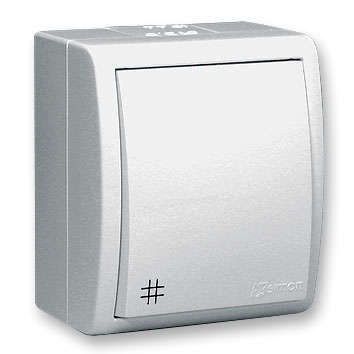 Simon15 Aqua Выключатель проходной с 3-х мест (перекрёстный) IP54 10А 250В винтовой зажим S15A белый