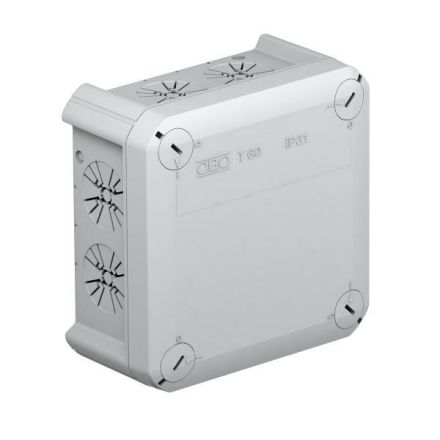 Коробка распаячная T60 114x114x57 вводы для разгрузки натяжения