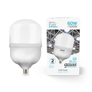 Лампа светодиодная LED 60 Вт T160 E27 5400 Лм 180-240 В 4000К Elementary Gauss