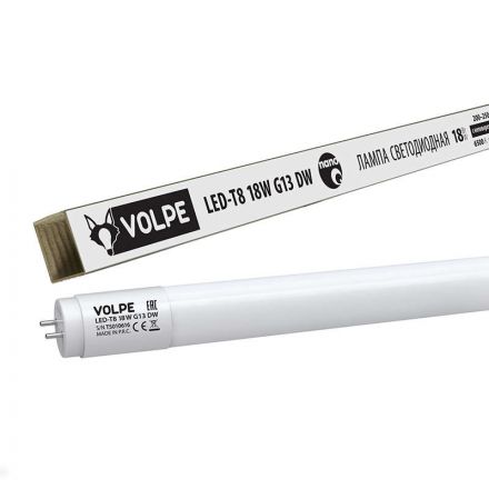LED-T8-18W/DW/G13/FR/FIX/N Лампа светодиодная, матовый рассеиватель. Дневной свет. Цоколь G13 неповоротный. ТМ Volpe.