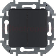 Выключатель двухклавишный INSPIRIA 10 AX 250 В~ антрацит Выключатель двухклавишный INSPIRIA 10 AX 250 В~ антрацит