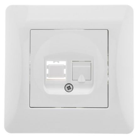 GUSI Ugra механизм розетки  компьютерной RJ45, одинарной, скрытая установка.  Цвет белый.