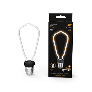 Лампа светодиодная LED 4 Вт 330 Лм 2700К теплая Е27 ST64 milky Filament Artline Gauss