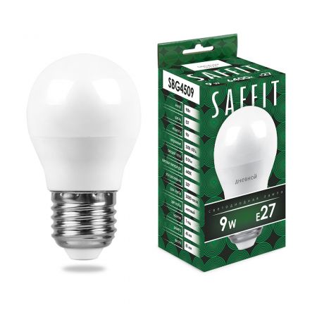 Лампа светодиодная LED 9вт Е27 дневной матовый шар