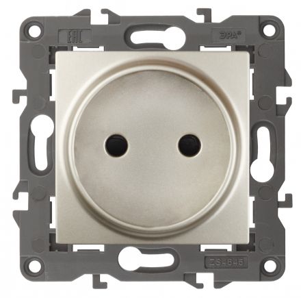 Розетка 2P, 16A-250В, IP20, Эра Elegance, шампань (10/100/2800) 14-2105-04 ЭРА