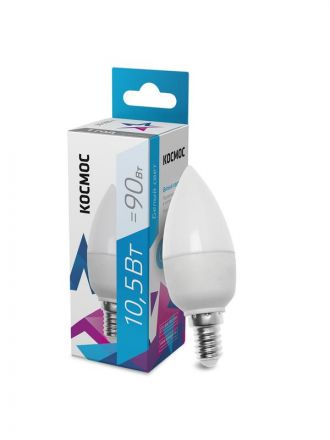 Лампа светодиодная LED 10.5Вт CN 220В Е14 D37х99 4500K белый 840 лм Космос