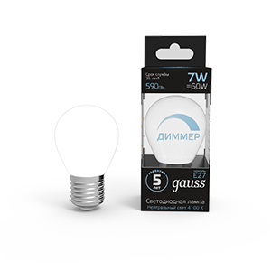 Лампа светодиодная LED 7 Вт 590 Лм 4100К белая Е27 Шар диммируемая Black Gauss