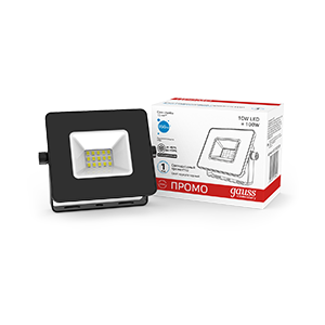 Прожектор светодиодный ДО-10 Вт 850 Лм 6500К IP65 200-240 В PROMO черный LED Elementary Gauss