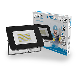 Прожектор светодиодный ДО-150 Вт 12800 Лм 6500К IP65 200-240 В черный LED Elementary Gauss