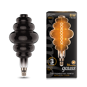 Лампа светодиодная LED 8 Вт 380 Лм 2700К теплая Е27 Honeycomb gray flexible Filament Gauss
