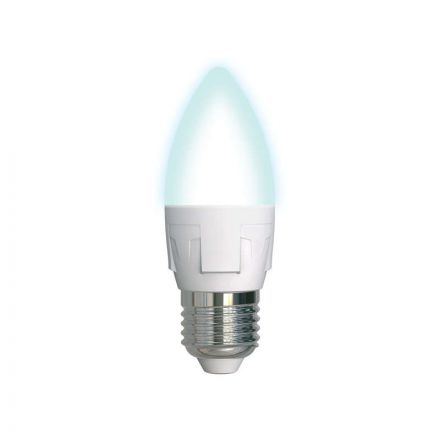 Лампа светодиодная LED 7вт 175-250В свеча матовая 600Лм Е27 4000К Uniel ЯРКАЯ
