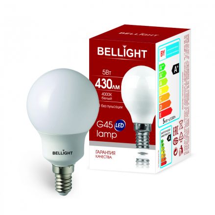 Лампа LED 5Вт 4000K 430Лм E14 IP 65 Шар Bellight