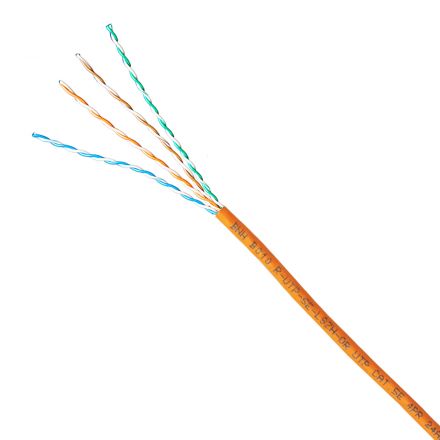 Витая пара UTP U/UTP категория 5e 4 пары 24 AWG одножильный LSZH (305м) оранжевый